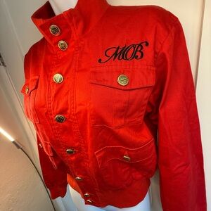 MTTM Red bomber Jacket with Gold Accents